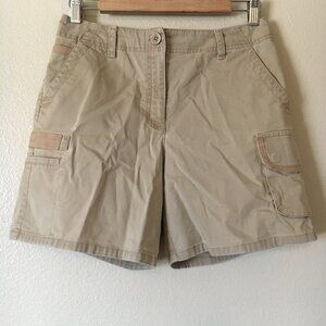 Vintage Talbots Cargo Shorts 8P Beige Brown Khaki Chino Stretch Utility